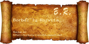 Borbély Rozvita névjegykártya